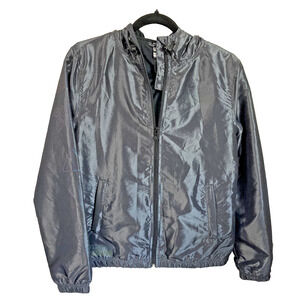 Broken Promises Holographic Reflective Iridescent Hoodie Jacket Unisex Size S